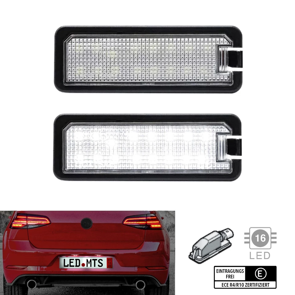 2X 16 LED Kennzeichenbeleuchtung VW Golf Polo Passat Up Crafter SEAT Ibiza Exeo - Bild 1 von 4