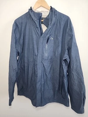 Paradox Size Xl Mens blue Full Zip Nylon w/Pockets Waterproof Hooded Rain Jacket - Image 1 of 4