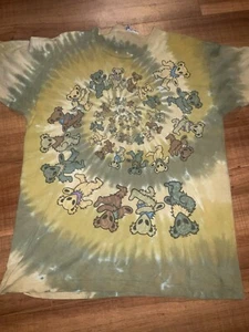 Vintage Rare Grateful Dead 90s Tie Dye Bear Swirl Band Tee Tshirt Xl - Picture 1 of 6
