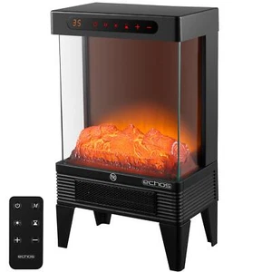 Electric Fireplace with Fan Heater Electric Heater Fireplace Flame Effect Black - Picture 1 of 7