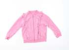 Mothercare Girls Pink Crew Neck Polyester Full Zip Jumper Size 2-3 Years
