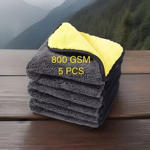 Großes Mikrofaser Reinigungstuch Trocknen Lappen Auto Polieren Detailing 5er Pack - Bild 1 von 6