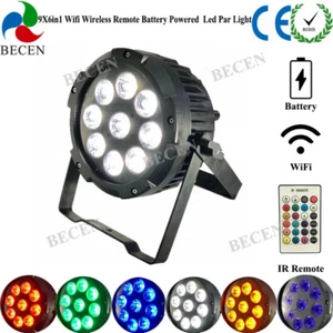 BECEN Led Par Light 9X18w 6in1 Battery Wireless WIFI Remote dmx DJ Stage - Picture 1 of 8
