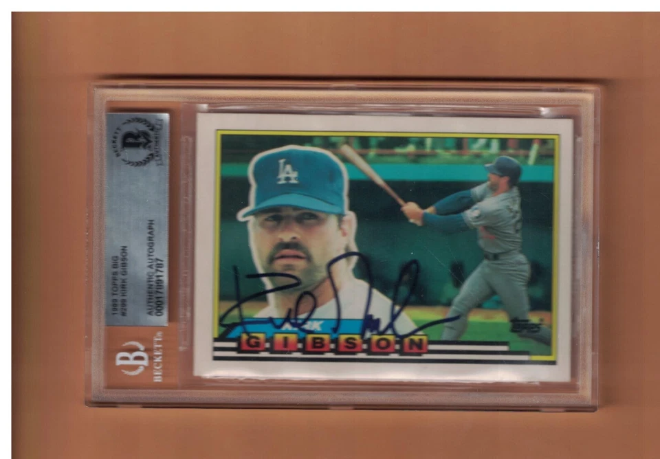 Kirk Gibson AUTOGRAPHED 1989 TOPPS BIG BASEBALL CARD SIGNED DODGERS BECKETT AU - Image 1 of 2