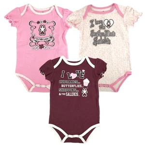 Southern Illinois Salukis NCAA Infant Frill 3 Piece Creeper Set - Picture 1 of 3