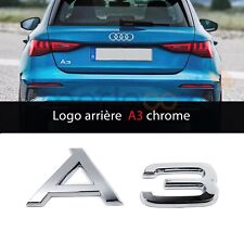 Logo Emblème A3 Arrière Coffre gris chrome silver 90x35 MM Pour Audi A3