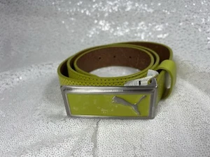 Puma Leather Golf Belt Men's Med 90cm 35-39” Neon Green Big Buckle Rickie Fowler - Picture 1 of 6