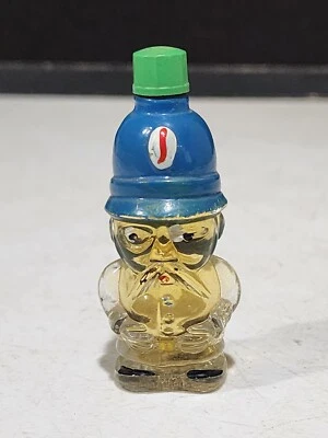 ANTIQUE PAINTED GLASS POLICE MAN HOLLAND PERFUME BOTTLE FULL!! - Image 1 of 4