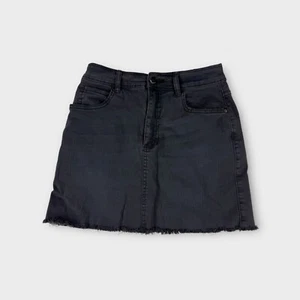 Billabong Black Cotton Blend Denim A Line Beach Summer Skirt Women's 10 - Picture 1 of 7
