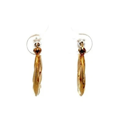 Designer Sterling Silver w/ Gold Plate ¾" Twisted Pierced Post Hoop Earrings 162 - Image 1 of 4