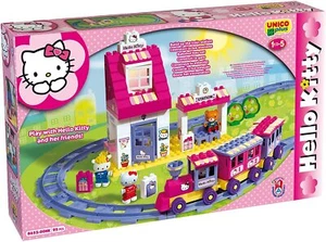Unico Plus Hello Kitty Train Station  Set ,95 Piece - Picture 1 of 2