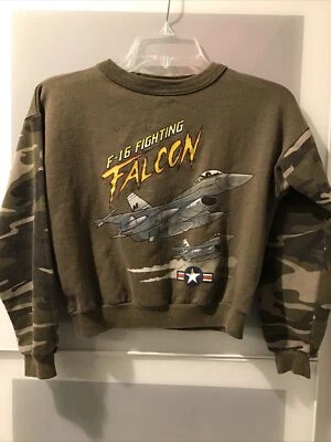 Sudadera Falcon F-16 vintage años 80 niños, talla 14-16, camuflaje, safari outfitters Foto 1 de 4