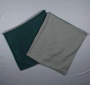 2er Set Ballard Designs Kissenbezüge 20" x 20" Grün Beige Dupioni Seide Leinen - Bild 1 von 4