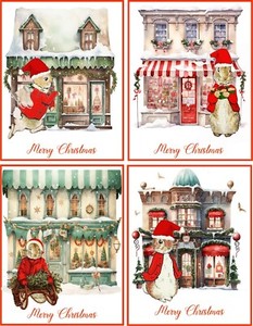8 PETER RABBIT GLOSSY CHRISTMAS CARDS HOLIDAY WITH RED ENVELOPES BLANK INSIDE
