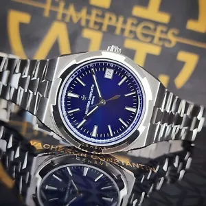 MINT VACHERON CONSTANTIN OVERSEAS 41MM BLUE DIAL 45OOV STEEL MEN'S AUTO B&P - Picture 1 of 17
