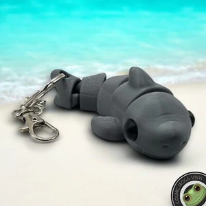Shark Flexible Fidget Keychain 3D Printed - Picture 1 of 7