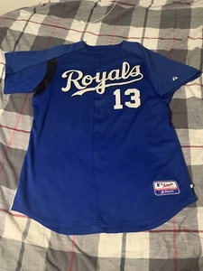 Majestic Kansas City Royals John Mizerock Batting Practice Jersey Size 46 Blue - Picture 1 of 11