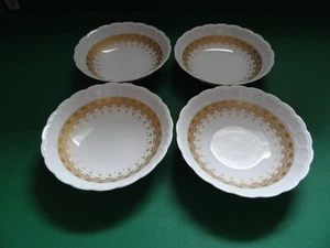 Krautheim Rialto Dessertschalen Weiss mit Golddekor  D 14  H 3,5   4 Stück - Bild 1 von 5
