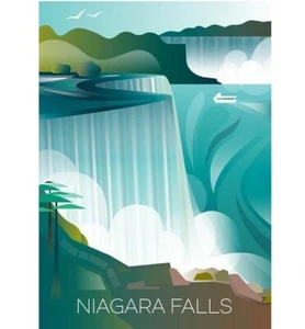 832 - New York Niagara Falls Travel Poster Vintage Fridge Refrigerator Magnet - Picture 1 of 1