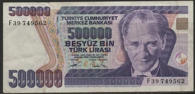 TURKEY # 6-1465 # OLD BANKNOTE # 500.000 L # - Image 1 of 2