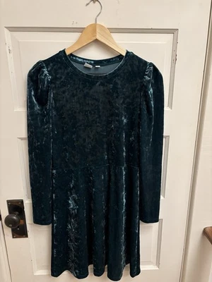 Gap Kids Girls Forest Green Velour Long Sleeve Dress Size XXL (14-16) $49.95 - Image 1 of 4