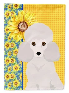 Pudel Spielzeug weiß Sommer Sonnenblumen Flagge Garten Größe WDK5469GF - Bild 1 von 3