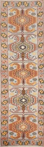 Geometric Kazak Runner Rug 3x10 Wool Hand-knotted Tribal Traditional Wool Carpet - Picture 1 of 12