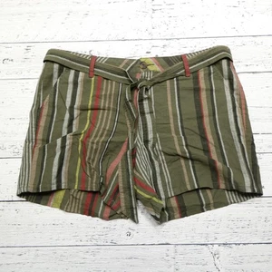 Liz Claiborne Shorts Womens 8 Multicolor Striped Classic Relaxed Linen Blend New - Picture 1 of 9