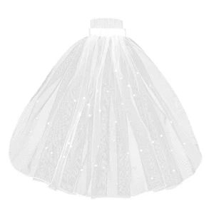 1 PCS Bachelorette Veil, Elegant 1Tier White Bridal Veil with Rhinestone - 15... - Picture 1 of 7