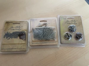 3 x TIM HOLTZ Idea-ology hitch Fasteners hanger clips chain tassels embellishmen - Picture 1 of 7