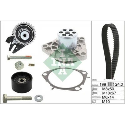 Bomba De Agua + Kit Correa Distribución Schaeffler Ina 530 0562 30 para Chrysler - Imagen 1 de 2