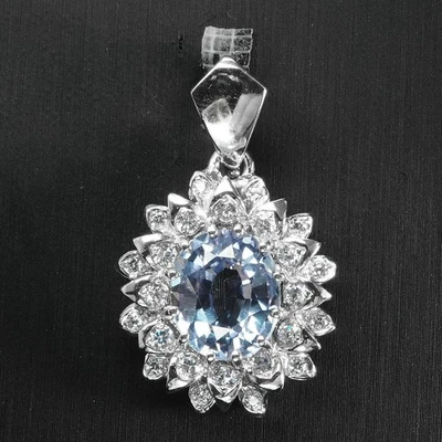 Яркие кулоны из белого золота 925 пробы с александритом и изменением цвета 4,70 карата - Изображение 1 из 4