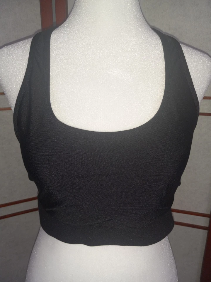 Hanes Sports Bra Womens Large Black Wireless Pullover Racerback - Image 1 of 4