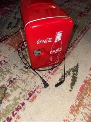 6 Can Mini Fridge Coca-Cola Portable 4L . Dorm Frig. Good Working Condition. - Image 1 of 3