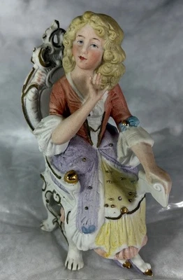 Antiguo bisque victoriano de porcelana Grafenthal mujer sentada en silla 11981 Foto 1 de 4