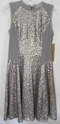 Vestido sin mangas forrado con lentejuelas gris y plateado de Rachel Roy talla 2 nuevo con etiquetas Foto 1 de 4