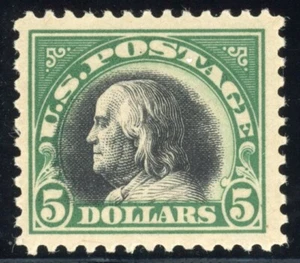 United States 1918 $5 Benjamin Franklin Scott# 524 Mint VF/XF OG NH Pristine Gem - Picture 1 of 2