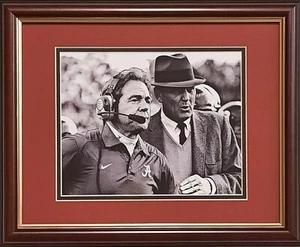 ALABAMA football Paul "Bear" Bryant and Nick Saban framed photo - Picture 1 of 1