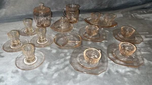 Mini Mosser Pink Depression Glas Kinder Set 24 Teile Ballerina Jennifer - Bild 1 von 19