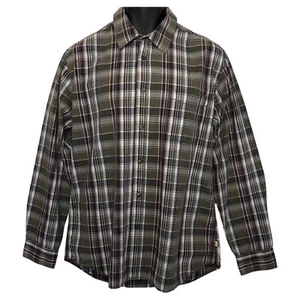 Jag Mens Shirt Size M Long Sleeve Pocket Regular Fit Olive Green Plaid - Picture 1 of 20