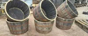 Large Oak Whisky Barrel Planter Wooden Whiskey Container Garden Flower Pot - Picture 1 of 1