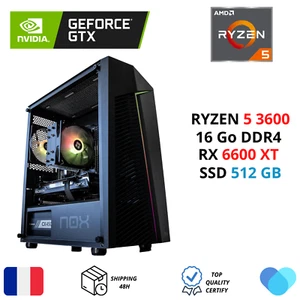 PC GAMER RYZEN 5 RX 6600 XT 16 Go RAM DDR4 SSD 512 Go - Photo 1/4