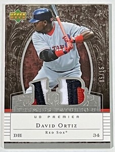 2007 UPPER DECK PREMIER DAVID ORTIZ DUAL SP PATCH #d 5/15 MULTI COLOR BREAKS !