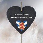 Scottish Flag Grave Stick Marker Plaque Ornament Memorial Slate Heart Graveside