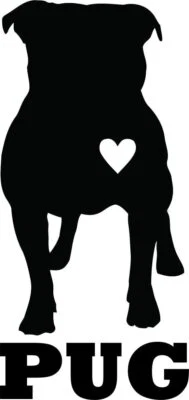 Calcomanías de pared de habitación de animal cachorro perro amor corazón pug decoración Foto 1 de 3