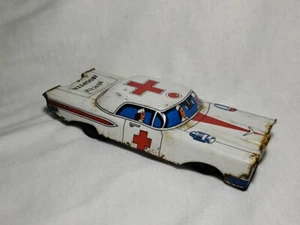Vintage 5" Blech Litho Krankenwagen Krankenhaus Rettung Spielzeug Friktion Auto Made in Japan - Bild 1 von 8