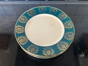 Piatti da portata vintage Palissy ceramica verde oro bianco motivo 8 pollici x 3 - Foto 1 di 8