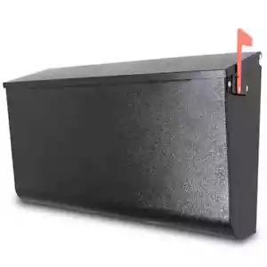 D5-H - GALVANIZED STEEL MODERN BLACK METAL MAILBOX - Picture 1 of 12