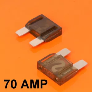 High Quality 2 x 70 Amp Maxi Blade Fuse Fuses Brown 70A Car Van Bike Large Fuse - Picture 1 of 1