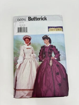 Butterick 6694 Patrón de Costura Victoriano Guerra Civil Histórico Disfraz Falda Top Vestido Foto 1 de 4